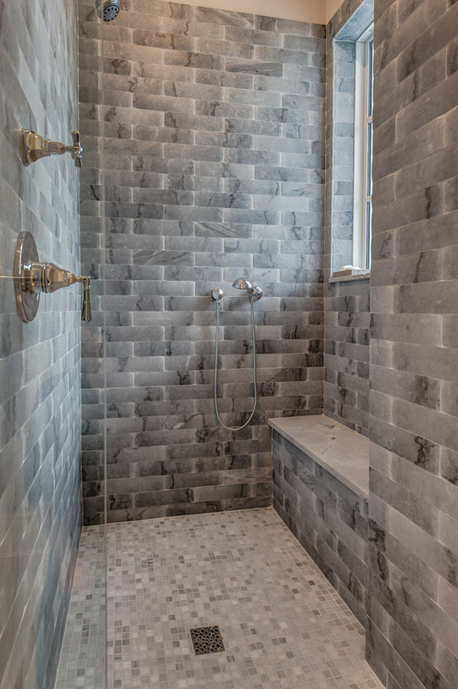 Walk in Shower Tiles. Walk in Shower Tile Combination. Walk in Shower Tile Ideas. Walk in Shower Tiling #WalkinShower #Tiles Calusa Construction, Inc.