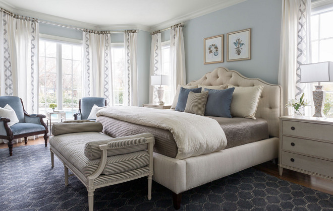 Blue bedroom. Blue bedroom paint color and decor. Blue bedroom ideas #Bluebedroom Heather Scott Home & Design