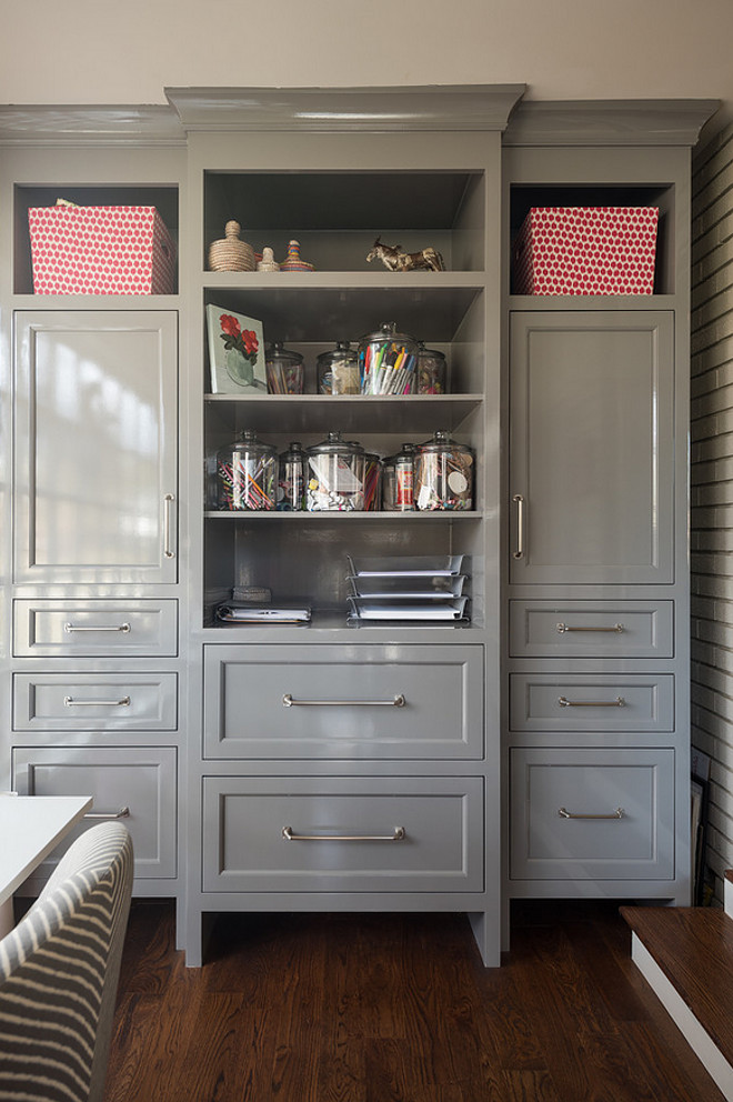Home office cabinet ideas. Home office craft room cabinet. Home office craft room storage cabinet with open shelves. #Homeoffice #craftroom #cabinet Northstar Builders, Inc.