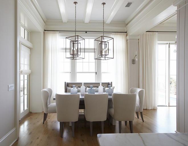 Ivory white dining room. Neutral, ivory white dining room. #Ivorywhite #diningroom TS Adams Studio Architects. Laura Allyson Interiors.