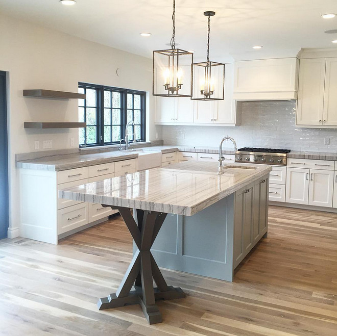 Kitchen Island with trestle base. Kitchen trestle base island ideas. Kitchen trestle base island . Brilliant idea for kitchen islands. Kitchen trestle base island #Kitchen #island #trestlebaseisland #trestlekitchenisland Northstar Builders, Inc. Caitlin Creer Interiors 