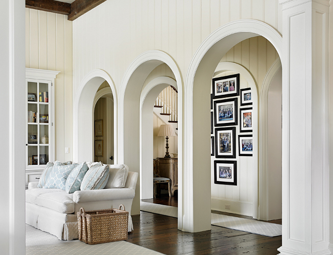 Arches. Archway. Hall between foyer and living room with arches. Archway #arches #archway T.S. Adams Studio. Interiors by Mary McWilliams from Mary Mac & Co.