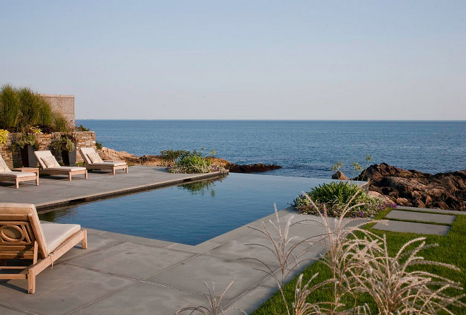 Pool. Infinity edge pool with ocean view. LDa Architecture & Interiors