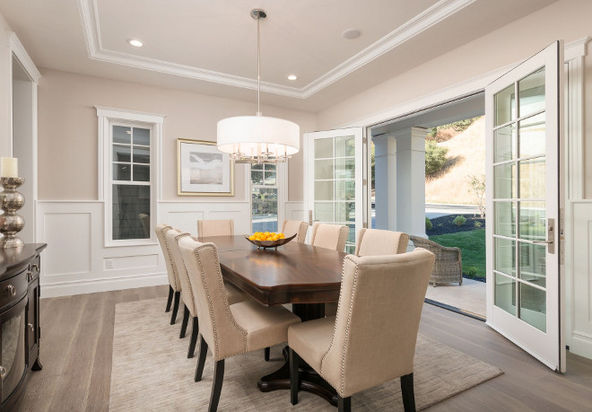 Dining room with French doors. Dining room with French doors. Dining room with French doors open to porch. #Diningroom #Frenchdoors The ADDRESS Company