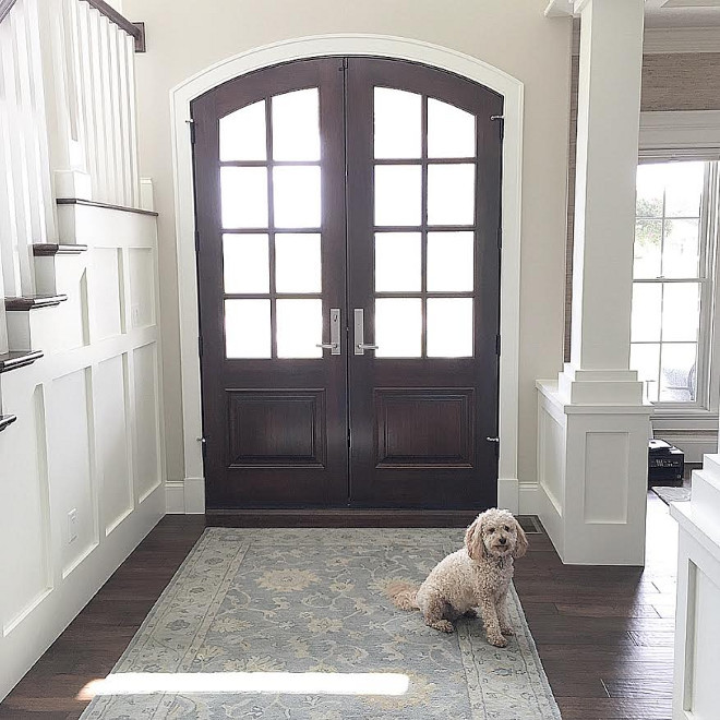 Front door. Wooden double front door. Front door. All wood custom made by local Amish Carpenters. Wooden double front door. Front door. #Woodendoubledoor #frontdoor #door Beautiful Homes of Instagram carolineondesign