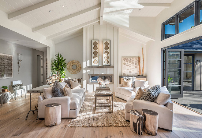 Living room vaulted ceiling with shiplap and folding patio doors. Open concept Living room vaulted ceiling with shiplap and folding patio doors. #Openconcept #openlivingroom #Livingroom #vaultedceiling #shiplapceiling #foldingpatiodoors Joseph Farrell, Architect