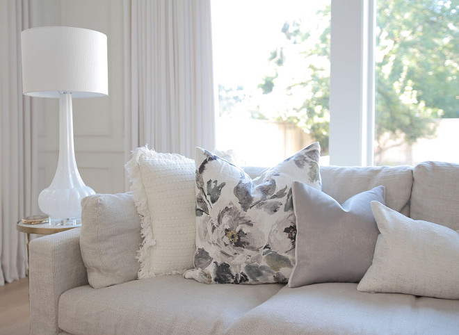 Neutral pillows. Living room with neutral pillows. Toss Pillows- Designers Guild -Shanghai Garden Ecru. Neutral pillows for living room. Neutral pillow combination. #Neutralpillows #Livingroom #neutral #pillows #pillow #neutralpillow jshomedesign