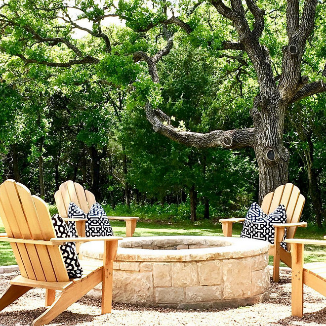 Firepit chairs. Firepit. Stone is Cottonwood. #Firepit Home Bunch's Beautiful Homes of Instagram curlsandcashmere