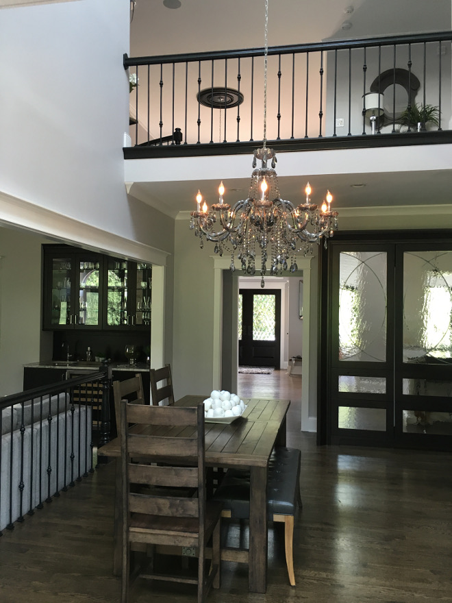 Dining Area. I balanced out my smoky crystal chandelier with fluted glass arms, with the rustic touch of my farmhouse kitchen table. I wanted to make it look less like a dining set , so I changed up the look by adding a bench. Kitchen Table and Chairs: World Market. Bench: Homegoods. Beautiful Homes of Instagram Sumhouse_Sumwear