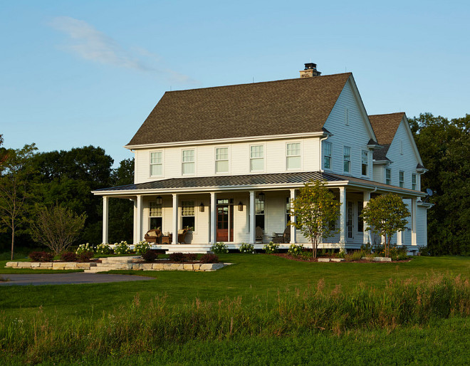 Classic Farmhouse Exterior. This classic farmhouse has about 5,000 sf and has 5 bedrooms and 5 baths. farmhouse Classic Farmhouse Exterior #ClassicFarmhouse #ClassicFarmhouseExterior Hendel Homes