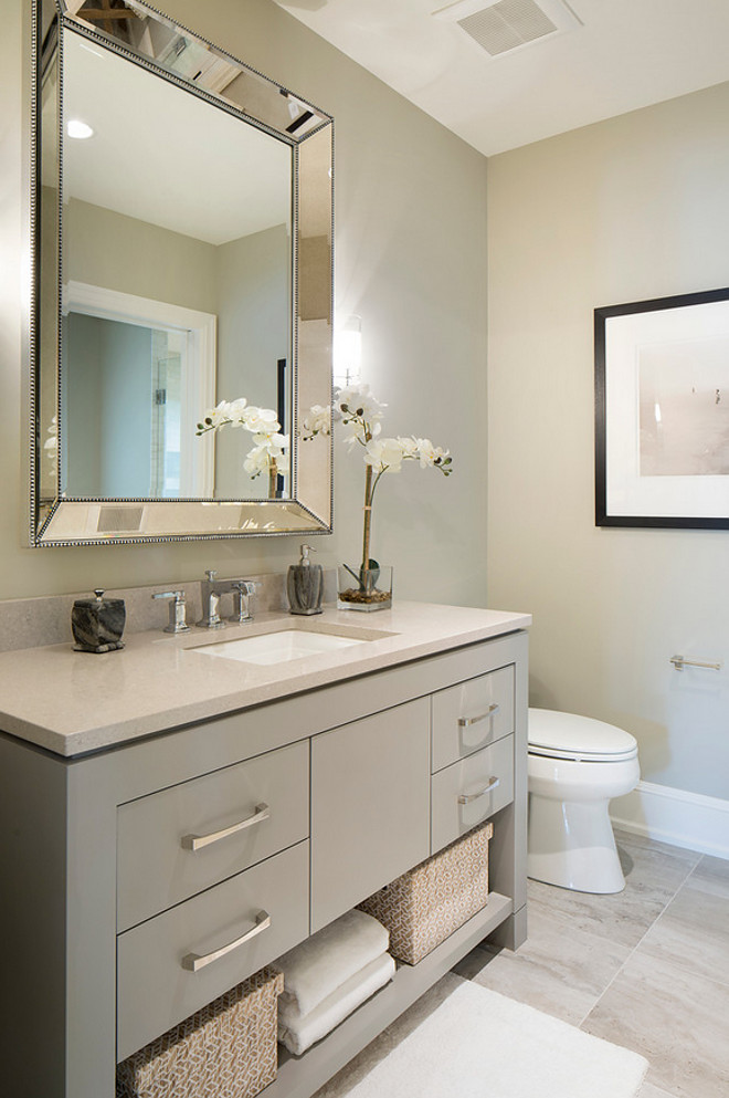 Sherwin Williams SW 7673 Pewter Cast. Grey vanity paint color Sherwin Williams SW 7673 Pewter Cast. Sherwin Williams SW 7673 Pewter Cast. #SherwinWilliams #SW7673 #PewterCast #grey #vanity grey-bathroom-cabinet-paint-color Karr Bick Kitchen and Bath