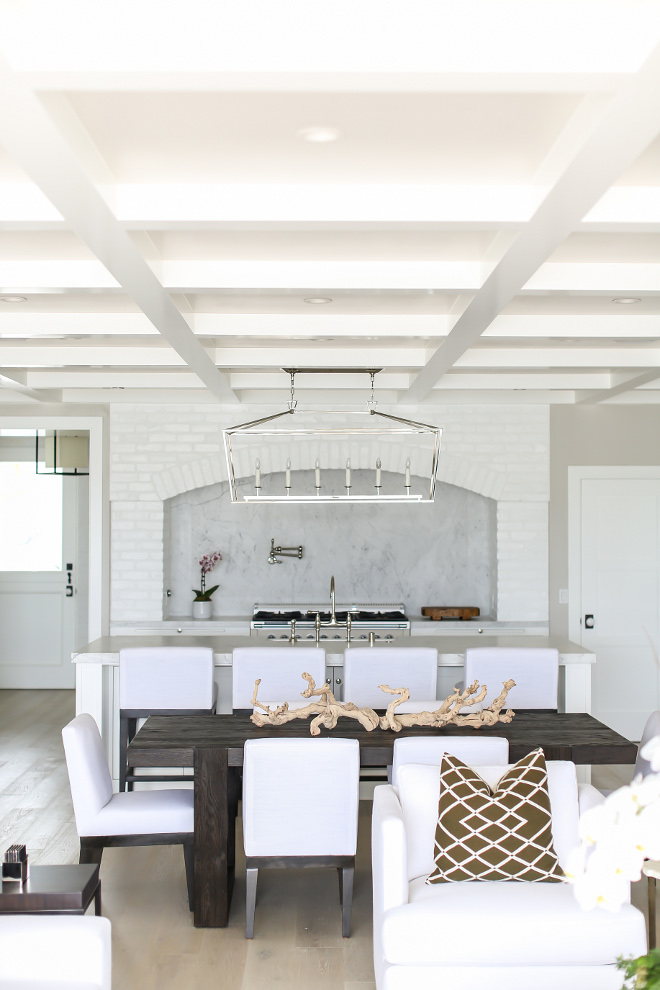 Coffered Ceiling. Kitchne ceiling coffered ceiling treatment is MDF box beams with ½” MDF paneling in the inset #kitchen #cofferedceiling #mdfbox #paneling #coffered #ceiling Winkle Custom Homes. Melissa Morgan Design. Ryan Garvin Photography