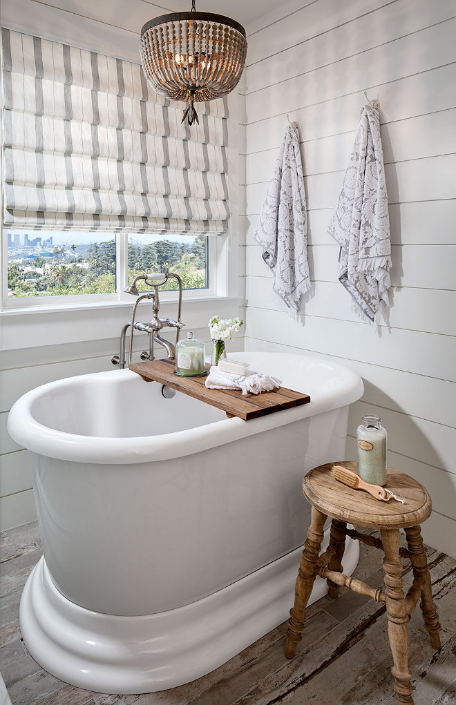 Shiplap Bathroom wall and beaded chandelier. White Shiplap Bathroom wall and beaded chandelier. #Shiplap #Bathroom #wall #beadedchandelier shiplap-bathroom-wall-and-beaded-chandelier Tracy Lynn Studio