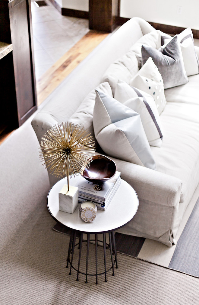 Sofa pillows and side table decor. Neutral Sofa pillows and side table decor. neutral living room Sofa pillows and side table decor #Sofa #pillows #sidetabledecor #livingroom LIV Design Collective