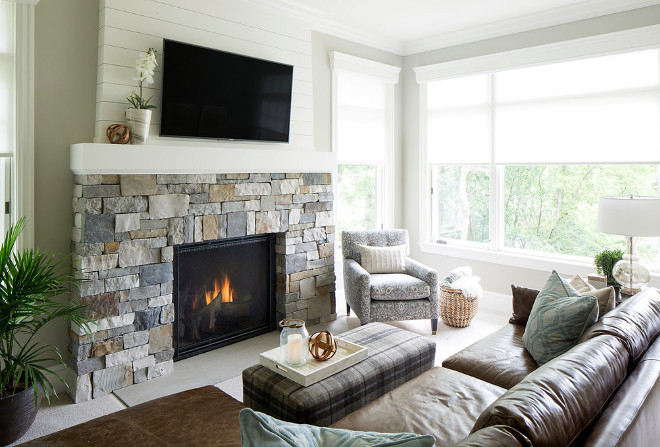 Stone and Shiplap Fireplace. Stone and Shiplap Fireplace. Stone and Shiplap Fireplace Ideas #StoneandShiplapFireplace stone-and-shiplap-fireplace Hendel Homes. Vivid Interior Design - Danielle Loven.