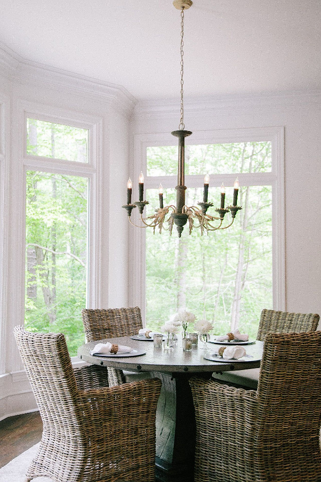 Breakfast room. Wicker chairs in dining area are Furniture Classics available through Outrageous Interiors. 