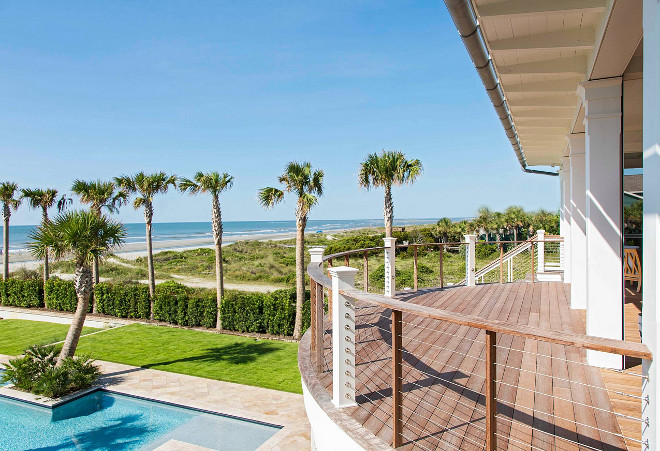 Cable deck railing. Cable deck railing. The curved upper deck features cable railing to not obscure the view. Curved deck with cable railing. #cablerailing #deckrailing cable-deck-railing