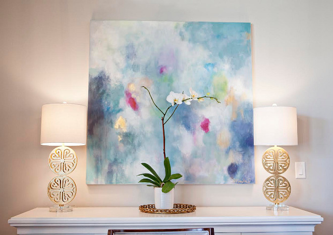 Dining room art. The dining room art is by Sara Kay. dining-room-art #diningroom #art #SarahKay Ivy House Interiors