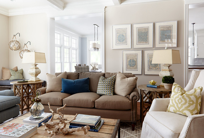 Light beige paint color. The light beige paint color is Accessible Beige, Sherwin Williams. I love the neutral paint color with the warm decor. This is a very inspirational color palette. light-beige-paint-color #AccessibleBeigeSherwinWilliams Hendel Homes