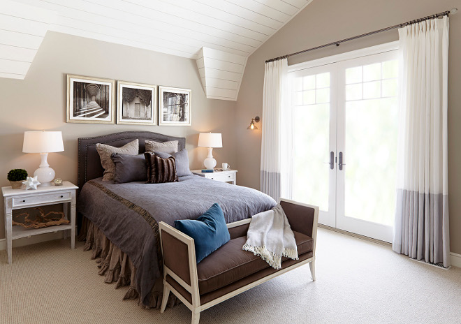 Master Bedroom. Neutral Master Bedroom paint color is Sherwin Williams Anew Gray. Master Bedroom #MasterBedroom #neutral #neutralmasterbedroom #neutralpaintcolor #Sherwinwilliamsanewgray master-bedroom Hendel Homes
