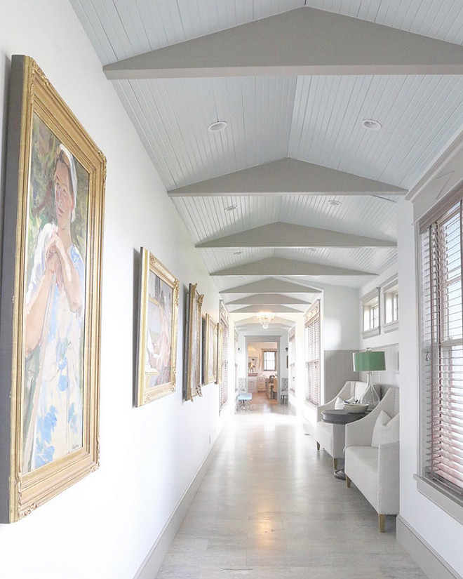 Breezeway. When we added the addition we needed to connect the two houses together. A gallery of paintings showcasing women and their lives line the long wall from one end to the other. Home Bunch's Beautiful Homes of Instagram @artfulhomesteadbreezeway