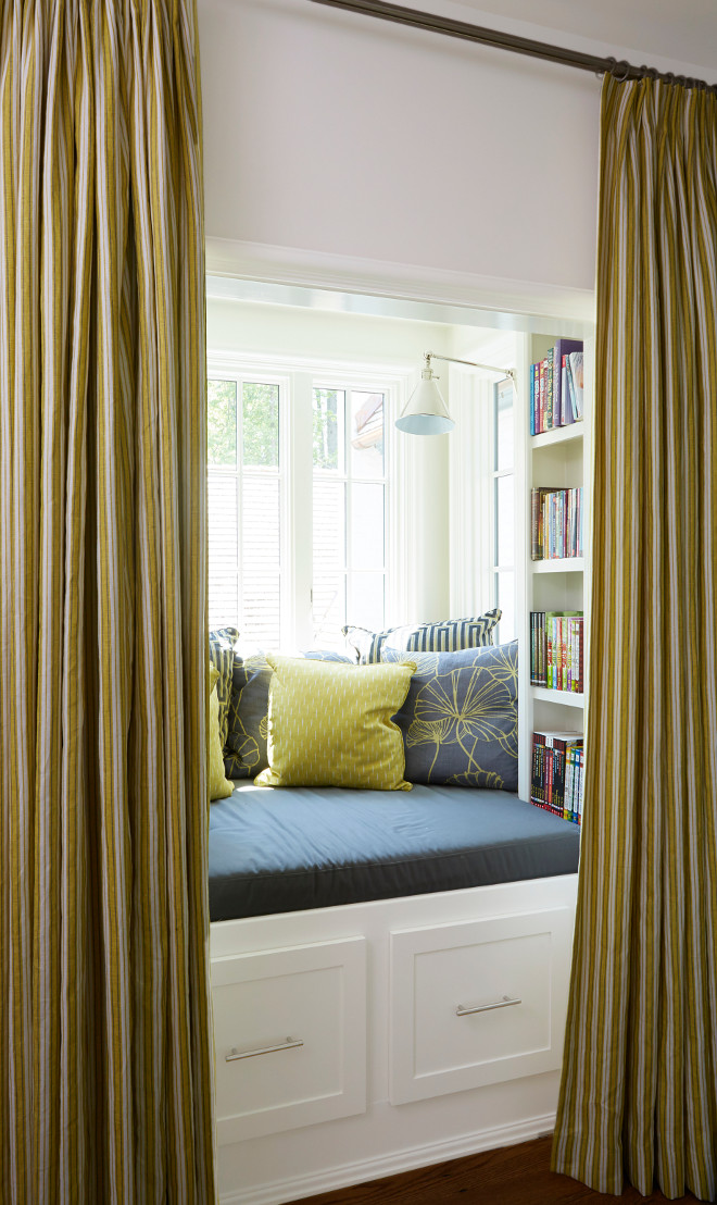 Reading Nook with Draperies. Reading Nook with Draperies and bookcase. #ReadingNook #Draperies #ReadingNookDraperies reading-nook-with-draperies Tracery Interiors