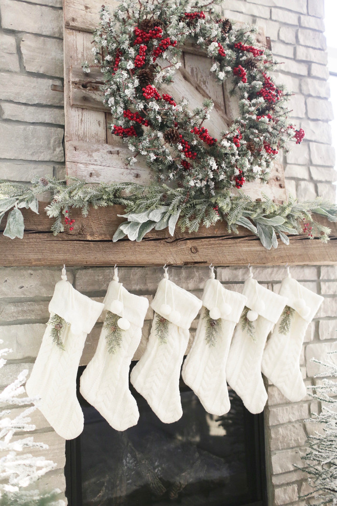 Farmhouse Christmas Stockings. Farmhouse Christmas Stocking Ideas. Farmhouse Christmas Stockings #Farmhouse #Christmas #Stockings #FarmhouseChristmasStockings #ChristmasStockings #Christmas #Stockings Instagram Beautiful Homes of Instagram @NC_HomeDesign