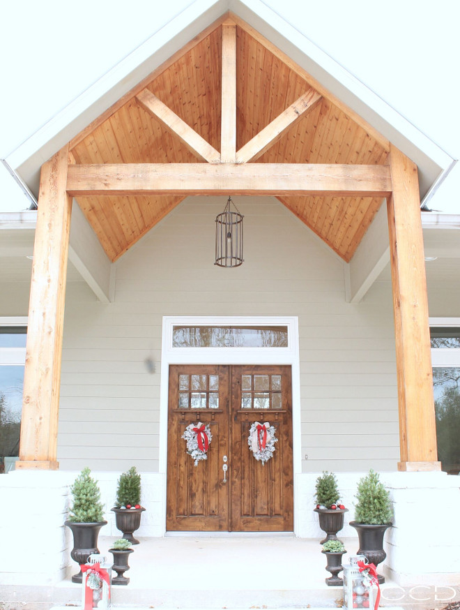 Front Entry Porch Exposed Beams. Front Entry Porch with exposed beams. Front Entry Porch exposed beams. #FrontEntry #Porch #exposedbeams Beautiful Homes of Instagram organizecleandecorate