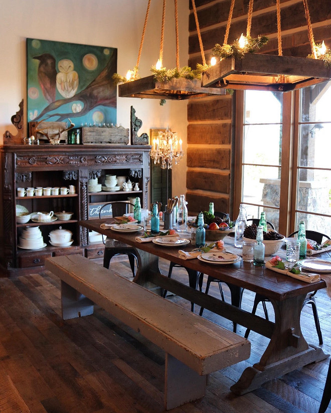 Rustic Dining Room. Rustic Dining Room Design. #RusticDiningRoom #RusticDiningRoomDesign #RusticDiningRoomIdeas Home Bunch's Beautiful Homes of Instagram @birdie_farm