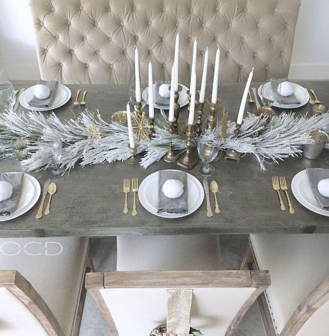 Silver and brass Christmas table decor. Silver and brass Christmas table decor. <Silver and brass Christmas table decor>#Silverandbrass #Christmastabledecor Beautiful Homes of Instagram organizecleandecorate