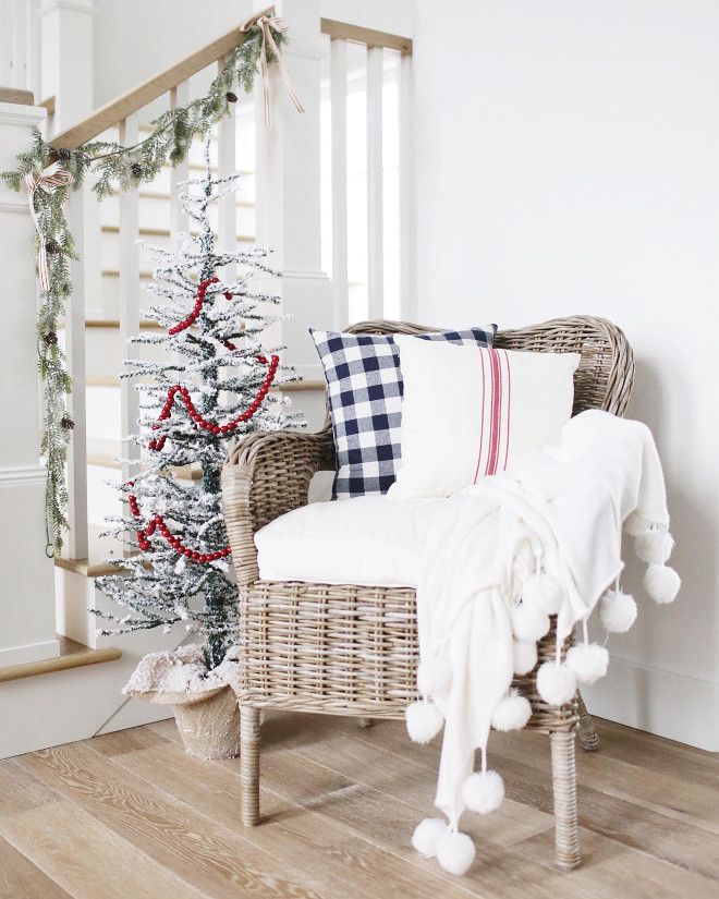Wicker Chair. Farmhouse interior ideas. Wicker Chair. Adding a Wicker Chair is an affordable and charming addition to your foyer. Farmhouse interiors. #Wickerchair #farmhouseinteriors Instagram Beautiful Homes of Instagram @NC_HomeDesign