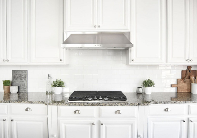 Affordable backsplash. Subway tile is an affordable option for backsplash and often looks great with any countertop material. Home Bunch's Beautiful Homes of Instagram Pillow Thought