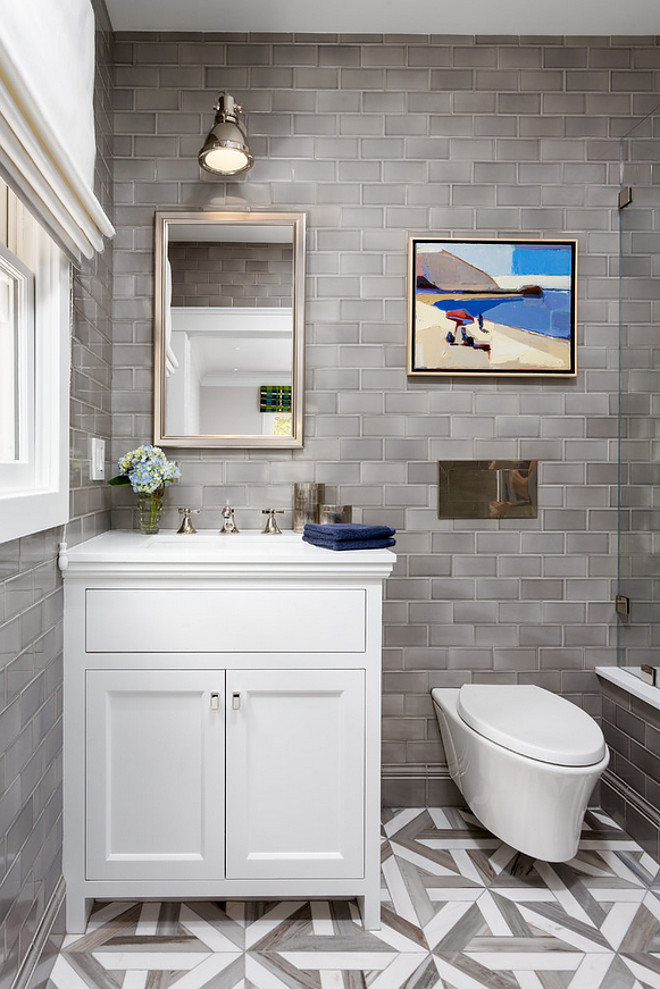 Bathroom Reno With Grey Subway Tile, Grey Subway Tile Bathroom Ideas