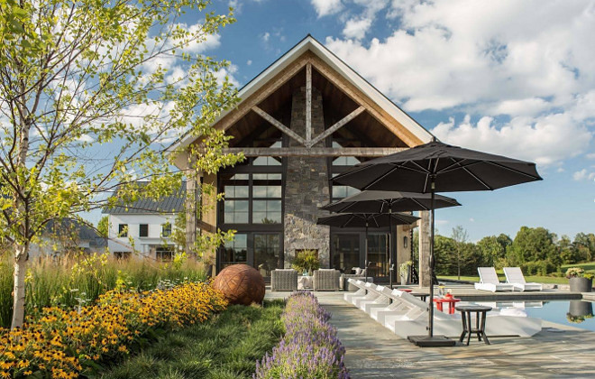 Farmhouse Barn Windows. The barn windows unify the contemporary architecture with the traditional post and beam cathedral ceilings. Roundtree Construction. TruexCullins Architecture + Interior Design.