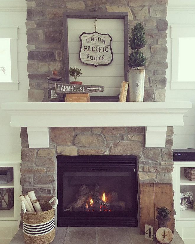 Farmhouse Interiors. The farmhouse-inspired fireplace decor were mostly done from recycled materials. Farmhouse Decor. Farmhouse ideas. Farmhouse Home Decor #FarmhouseInteriors #farmhouseinspired #fireplacedecor#recycledmaterials #FarmhouseDecor #Farmhouseideas #FarmhouseHomeDecor #HomeDecor Janna Allbritton - Instagram @yellowprairieinteriors