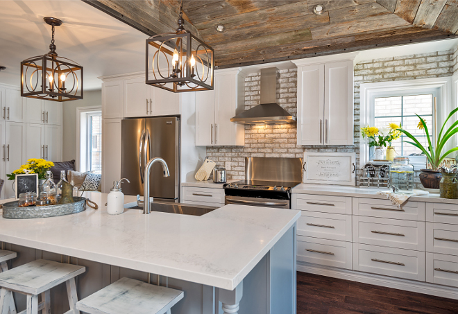 Farmhouse kitchen. Farmhouse kitchen. On the left, you can find a wall with floor-to-ceiling cabinets. These provide pantry space and room for cleaning supplies. Farmhouse kitchen Farmhouse kitchen. <Farmhouse kitchen> #Farmhousekitchen