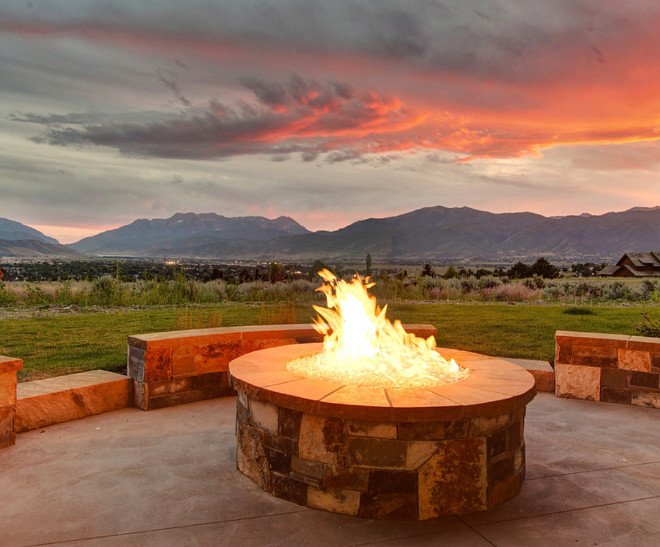 Firepit. Stone firepit area. Firepit #firepit. Timberidge Custom Homes