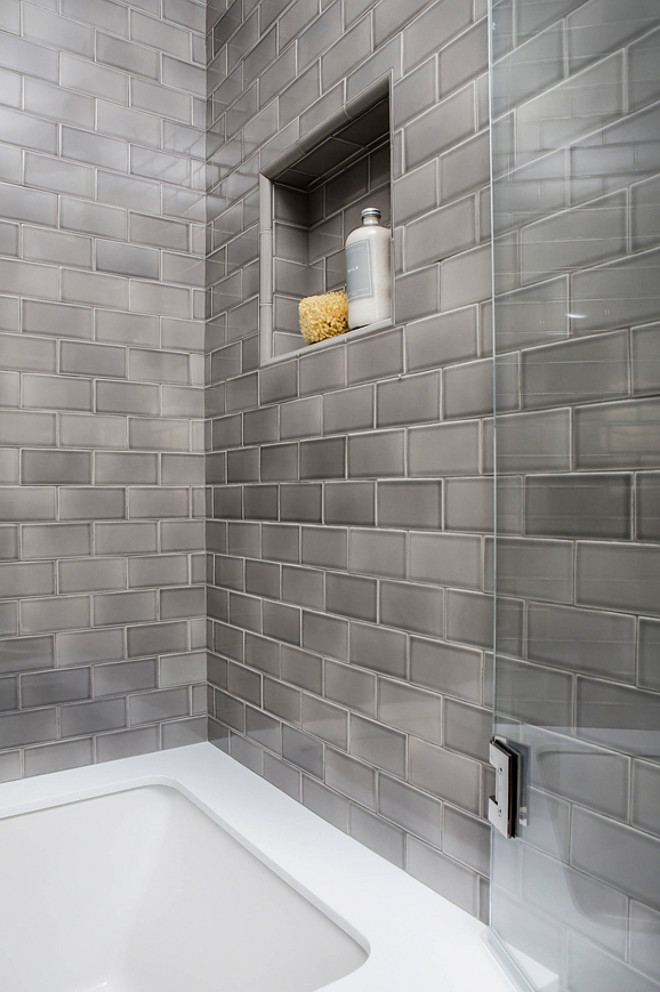 Bathroom Reno with Grey Subway Tile - Home Bunch Interior Design Ideas