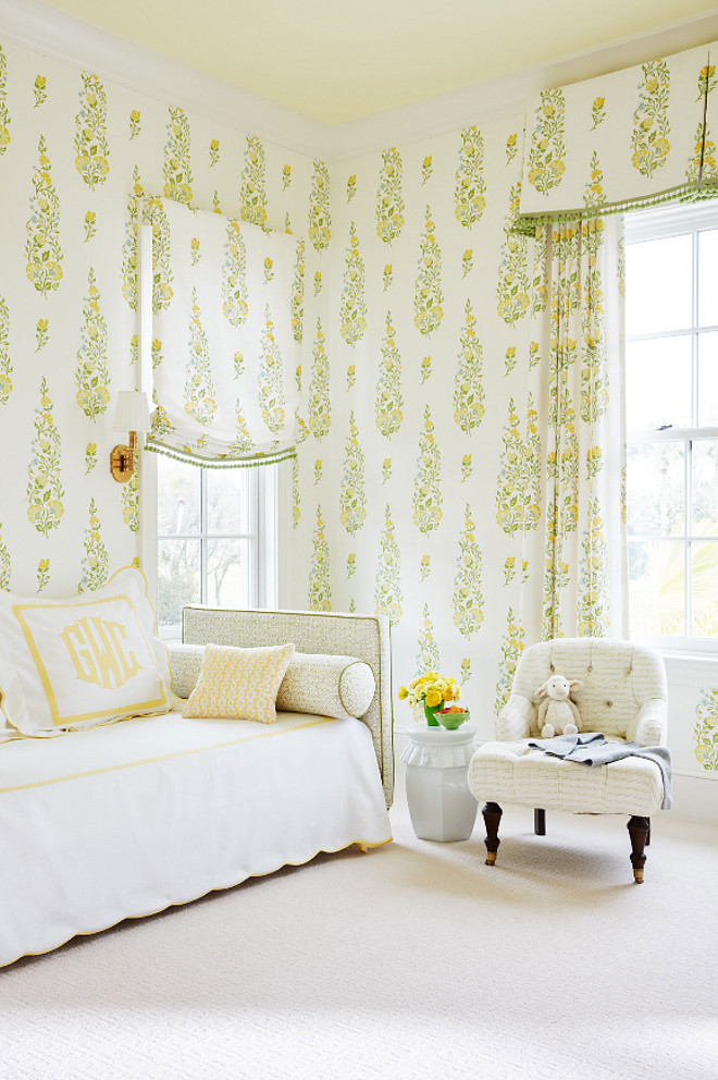 Yellow and Green Wallpaper. Yellow and Green Wallpaper Ideas #Yellowwallpaper #YellowGreenWallpaper Andrew Howard Interior Design