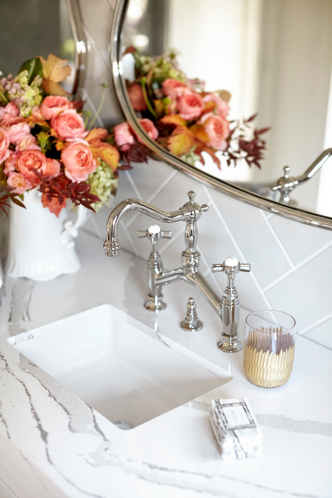 Bathroom Faucet, Bathroom Faucet Ideas, Polished nickel Bathroom Faucet #BathroomFaucet Kim Scodro Interiors