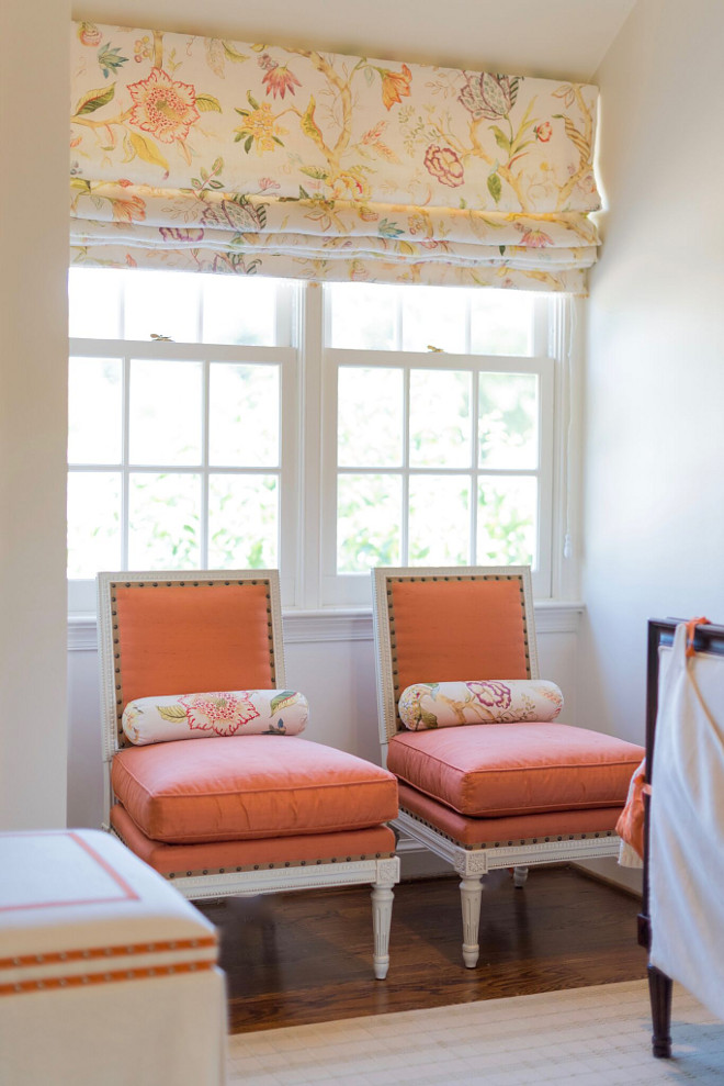 Chairs and twin beds are Suzanne Kasler for Hickory Chair, drapery fabric is Vervain with trim from Samuel and Sons. Home Bunch's Beautiful Homes of Instagram @loveyourperch