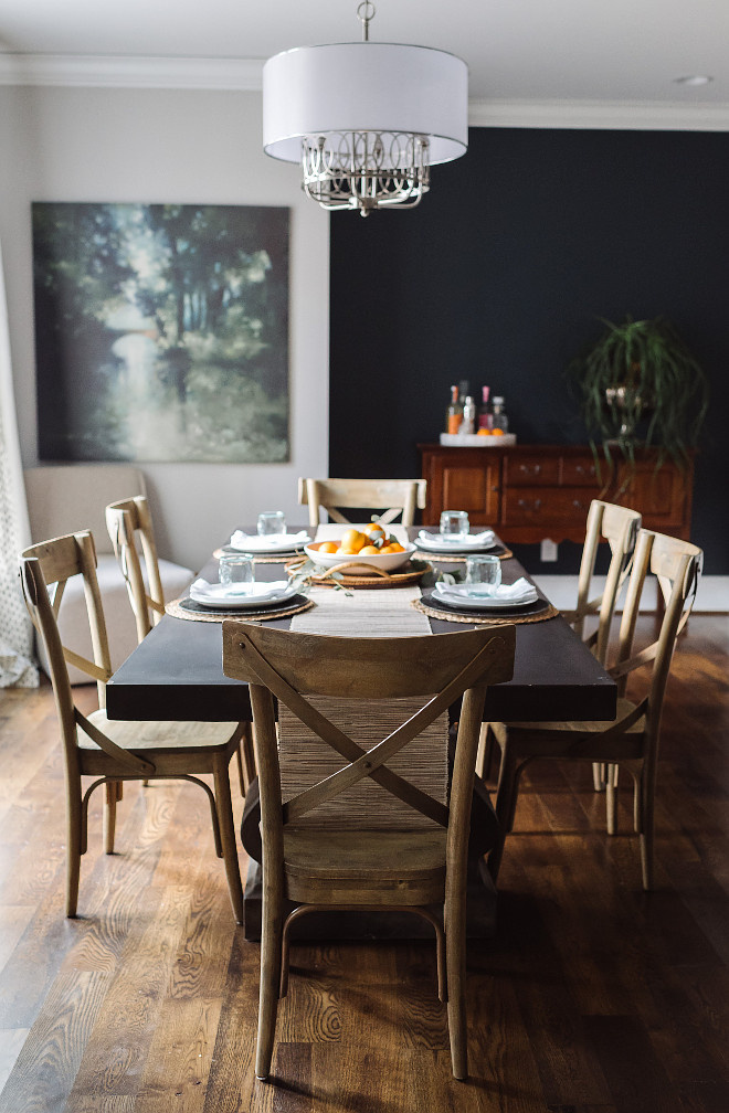 Farmhouse Dining Room, Famrhouse dining room with 8ft Concrete Pedestal Table. Farmhouse Dining Room, Farmhouse Dining Room #FarmhouseDiningRoom Beautiful Homes of Instagram @thegraycottage