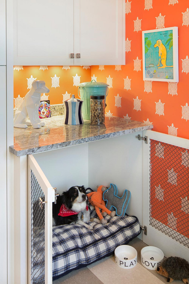 Pet Crate and feeding cabinet, Pet Crate and feeding cabinet layout. Laundry room mudroom with Pet Crate and feeding cabinet #PetCrate #feedingcabinet #petcabinet #petcrate Lucy Interior Design
