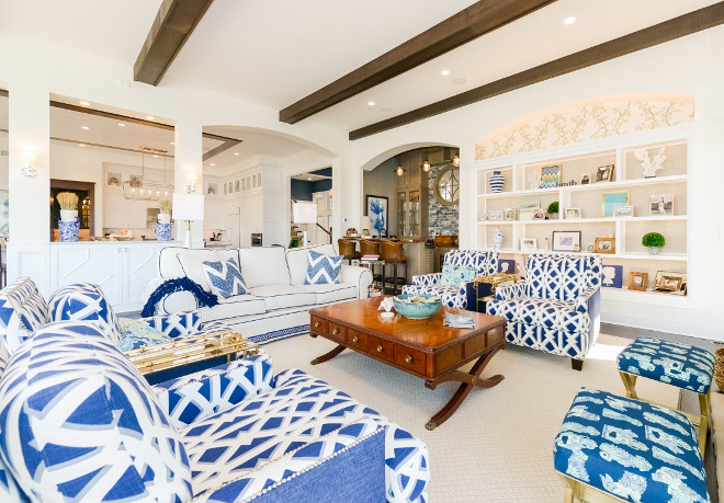 Blue and white living room sofa, chairs and pillows fabric. Blue and white living room sofa, chairs and pillows fabric. Blue and white living room sofa, chairs and pillows fabric #Blueandwhitelivingroom #Blueandwhitesofa #Blueandwhitechairs #Blueandwhitepillows #Blueandwhitefabric Echelon Custom Homes
