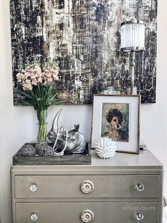 French Grey Dresser. French Grey Dresser. French Grey Dresser. French Grey Dresser #FrenchGreyDresser Beautiful Homes of Instagram @whistiques