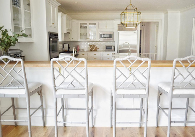 Grey Kitchen Stools. Grey Kitchen Stools are from Ballard Designs. #GreyKitchenStools #Barstools Beautiful Homes of Instagram @HomeSweetHillcrest