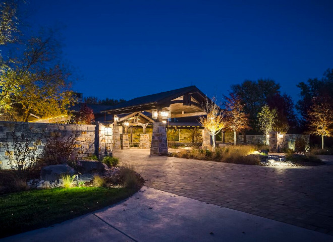 Mountain Home. Rustic Mountain Home with stone exterior #Rustichome #rusticmountainhome #mountainhome #stoneexterior Tiffany Farha Design