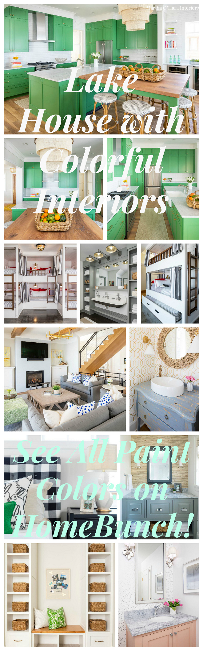Lake House with Colorful Interiors. See paint colors on Home Bunch