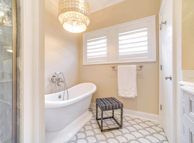 Bath Nook. This bath nook feels cozy and intimate. Lighting is Smoked Capiz Two-Tier Chandelier from Horchow. Bath Nook. Bath Nook #BathNook Echelon Custom Homes