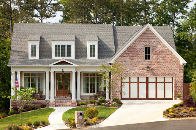 Brick House Exterior. Exterior Brick House with Porch. The brick on the house is a reclaimed brick. It came from an old building in Newport, AR that was torn down #ReclaimedBrick #BrickHouse #BrickExterior #ExteriorBrick #House #Porch Bret Franks Construction, Inc